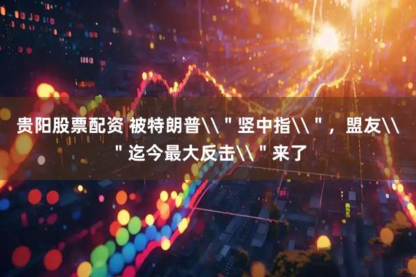 贵阳股票配资 被特朗普\＂竖中指\＂，盟友\＂迄今最大反击\＂来了